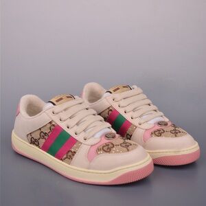 Women's Gucci Beige and Pink Sneakers